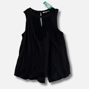 Daniel Rainn Black Lace Detail Sleeveless Blouse – Size M